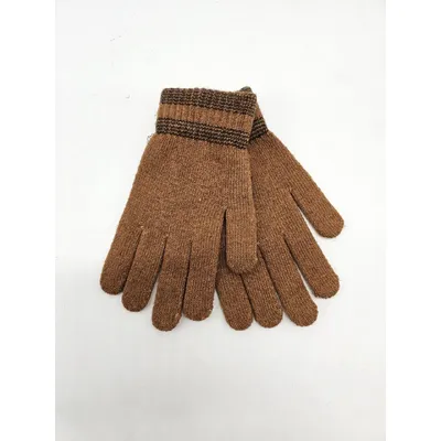 Рукавиці в’язані однотонні на вік 7-10 років Гірчичний 0615