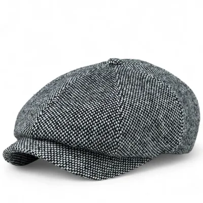 Кепка восьмиклинка хуліганка твідова в крапинку Сонет VladAltex 55 Сірий 122-46