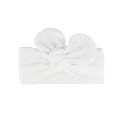 Пов’язка в’язана однотонна з бантиком Німфа Talvi 42-46 Білий 16251