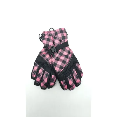 Перчатки женские лыжные плащевые B-120 LUCKYLOONG L-XL Черный с розовым