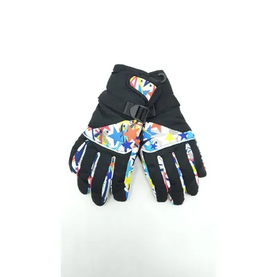 Рукавиці жіночі лижні плащові B-2203 LUCKYLOONG L-XL Чорний з білим