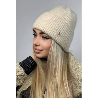 Шапка грубої вязки з манжетом на флісовій підкладці Alisha Flip Uni  Cascona 56-58 Айворі