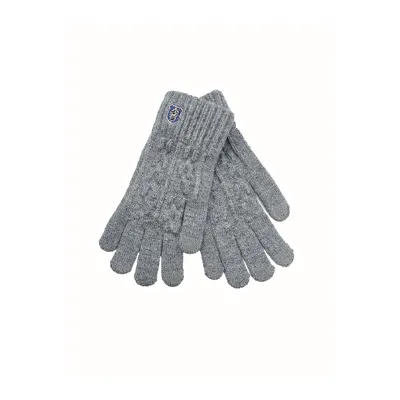 Рукавиці в’язані однотонні сенсорні M-L Темно-сірий 15943