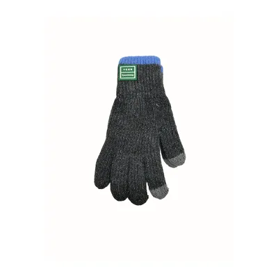 Рукавиці підліткові сенсорні в’язані з нашивкою на вік 10-15 років Темно-сірий 11954