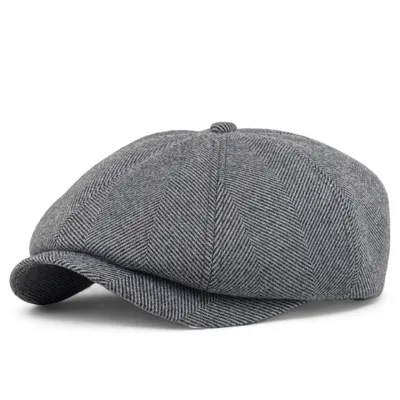 Кепка восьмиклинка хуліганка вовняна в ялинку VladAltex 56 Сірий 5271-36