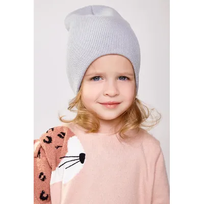 Шапка прямая двойная удлиненная мелкой вязки Peri Cascona 52-58 Перламутровый