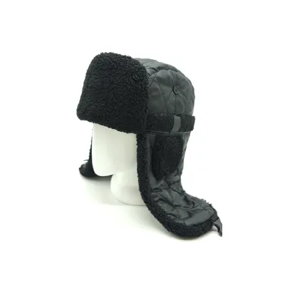 Вушанка плащова з вставками TEDDY на застібку ГРАНД 55-58 Чорний