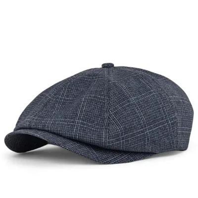 Кепка восьмиклинка хуліганка вовняна в дрібну клітинку VladAltex 56 Темно-сірий 501-26