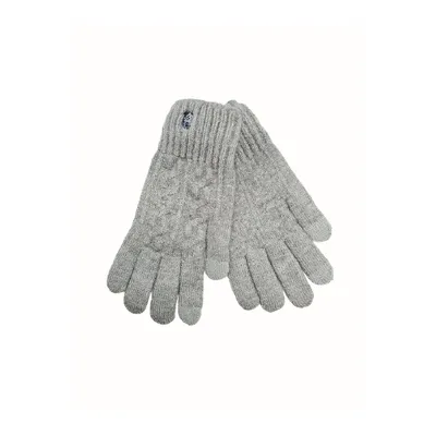 Рукавиці в’язані однотонні сенсорні M-L Сірий 15942
