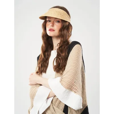 Козирок дашок солом'яний однотонний від сонця Fortune 55-60 Бежевий