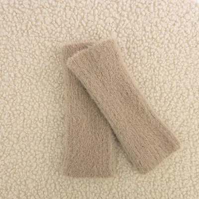 Рукавиці мітенки одинарні в’язані ангорові ФЛАФФІ Talvi one size Бежевий