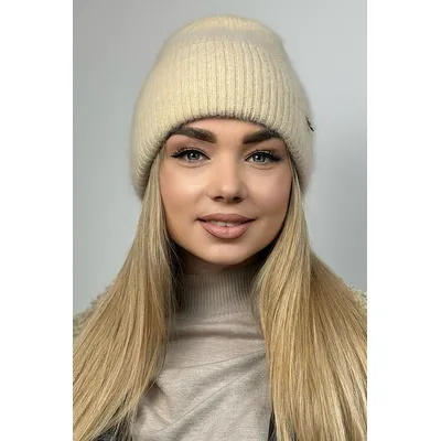 Шапка грубої вязки з манжетом на флісовій підкладці Alisha Flip Uni  Cascona 56-58 Бежевий