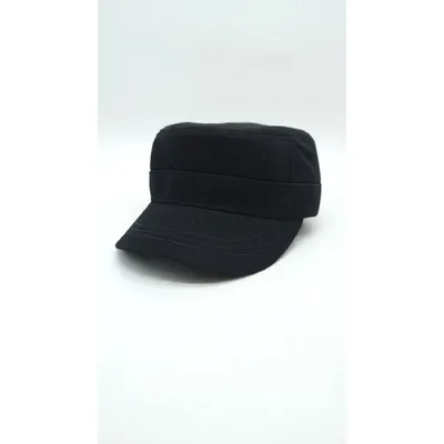 Кепка німка бавовняна однотонна утеплена з вухами Mazur L/58-59 Чорний NK3-KO1