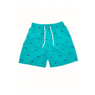 Шорти для плавання дитячі з принтом акули 2-719A FUBA 8 Бірюзовий 128-134 см