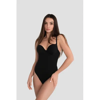 Купальник суцільний балконет в рубчик 22213D Teres 38 Чорний 12464