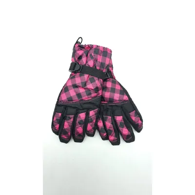 Перчатки женские лыжные плащевые B-120 LUCKYLOONG L-XL Черный с малиновым