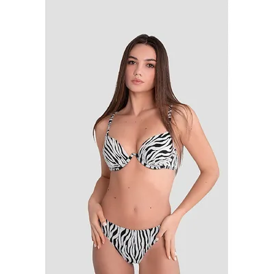 Купальник роздільний балконет в зебровий принт 23500D M&M 38 Білий з чорним 12917