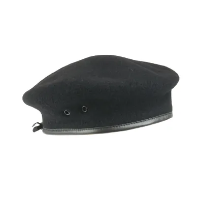 Берет чоловічий вовняний з обідком з екошкіри 54 Tonak Чорний