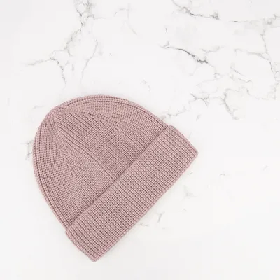 Шапка базова в’язана одинарна з відворотом Чойсі Talvi 44-46 Пудровий