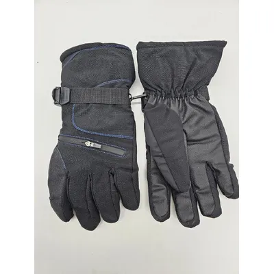 Перчатки мужские лыжные плащевые A-7723 LUCKYLOONG L Черный с электрик