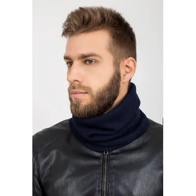 Снуд однотонний дрібної в’язки Theo Buff Cascona one size Темно-синій