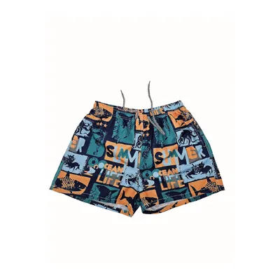 Шорти для плавання з абстрактним візерунком 15-21 2XL Зелений з помаранчевим 3825