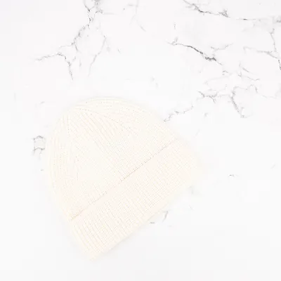 Шапка базова в’язана одинарна з відворотом Чойсі Talvi 44-46 Молочний