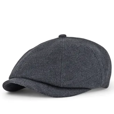 Кепка восьмиклинка хуліганка кашемірова в ялинку VladAltex 56 Темно-сірий 02-36