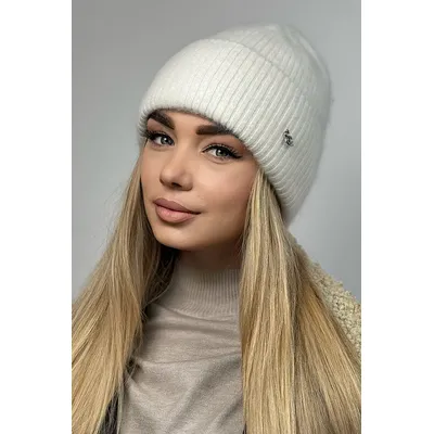 Шапка грубої вязки з манжетом на флісовій підкладці Alisha Flip Uni  Cascona 56-58 Білий