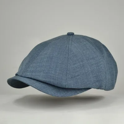 Кепка восьмиклинка хуліганка лляна VladAltex 56 Синій 201-6