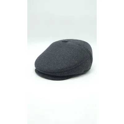 Кепка п'ятиклинка тіарова на байці та вухами в дрібну клітинку Mazur 56 Темно-сірий OR722