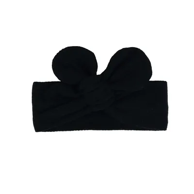 Пов’язка в’язана однотонна з бантиком Німфа Talvi 42-46 Чорний 16249