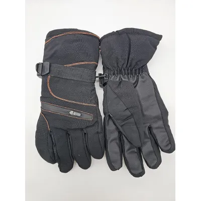 Перчатки мужские лыжные плащевые A-7723 LUCKYLOONG L Черный с оранжевым