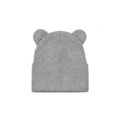 Шапка в’язана одинарна з вушками та відворотом Віккі Talvi 46-48 Сірий меланж 14686