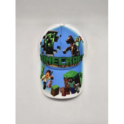 Бейсболка з сіткою та малюнком Minecraft 52-55 Білий 13837