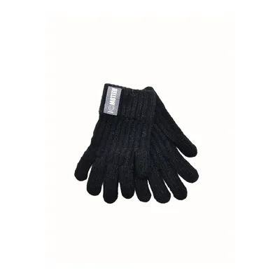Рукавиці в’язані однотонні HELLOW на вік 5-8 років Чорний 12022
