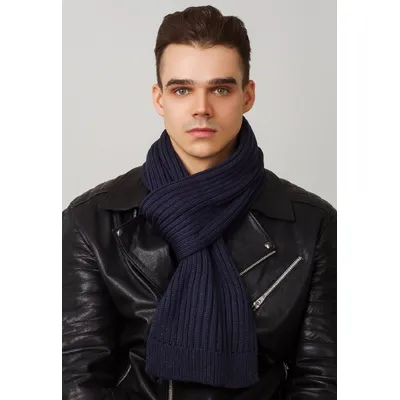 Шалик чоловічий в'язаний America Cascona 180x17см Джинсовий