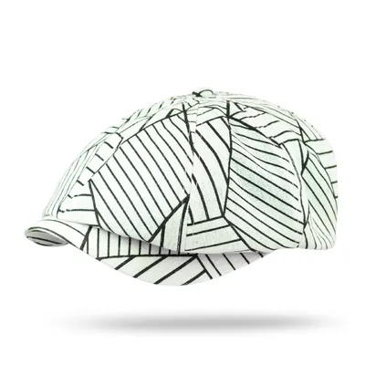 Кепка восьмиклинка хуліганка лляна VladAltex 56 Молочний 9220-6