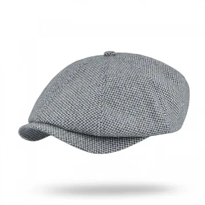 Кепка восьмиклинка хуліганка вовняна Premium VladAltex 59 Сірий 675-36