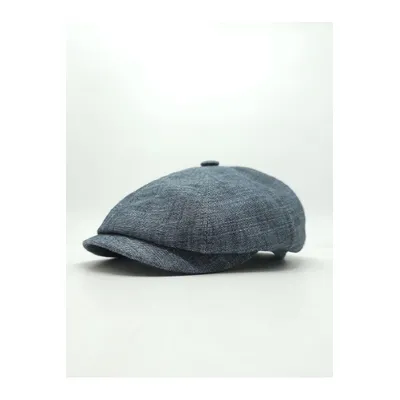 Кепка восьмиклинка хуліганка лляна на ніжці CH 55 Темно-сірий N-23/3