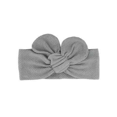 Пов’язка в’язана однотонна з бантиком Німфа Talvi 42-46 Світло-сірий 16252