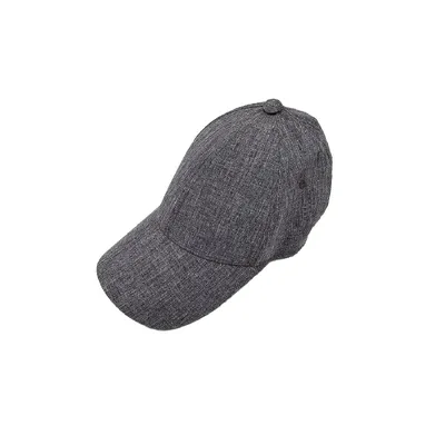 Бейсболка однотонна з льону 56-59 Темно-сірий 13915