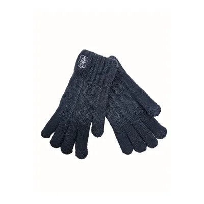 Рукавиці в’язані однотонні сенсорні на вік 5-8 років Темно-синій 15855