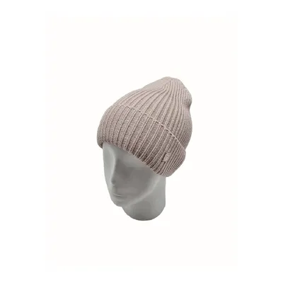 Шапка в’язана одинарна з манжетом Dory Cascona 50-55 Світло-пудровий