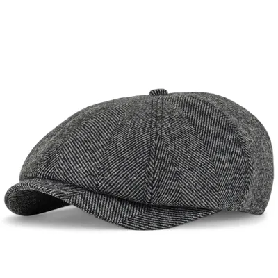 Кепка восьмиклинка хуліганка кашемірова в ялинку Premium VladAltex 58 Темно-сірий 155-36