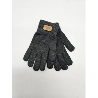 Рукавиці в’язані однотонні на вік 6-9 років Темно-сірий 15844
