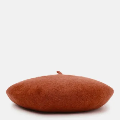 Берет класичний однотонний вовняний 56-58 Fortune Цегловий