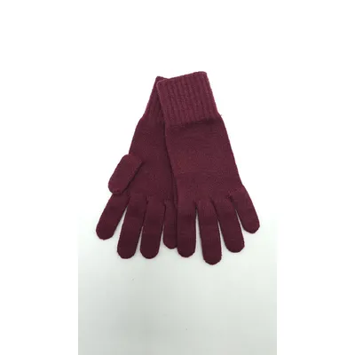 Рукавиці жіночі одинарні в’язані з резинкою на манжеті Єва Malisa one size Марсала