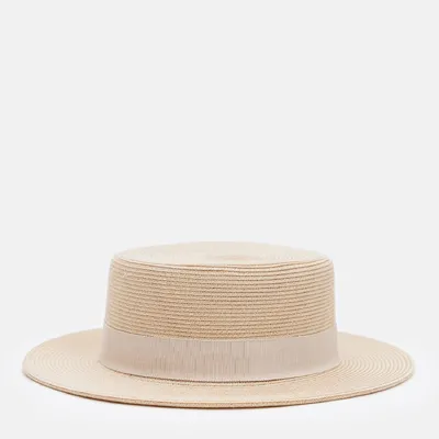 Капелюх канотьє зі стрічкою Fortune 55-58 Топлене молоко SM187