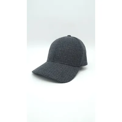 Бейсболка формована утеплена тіарова на байковій підкладці з вухами в дрібну клітинку Mazur L/58-59 Темно-сірий OR3